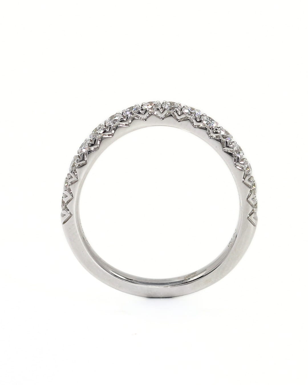 Capri band 0.53ctw diamond white gold curve band 14K