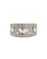 Capri band Heart and X Love diamond silver band
