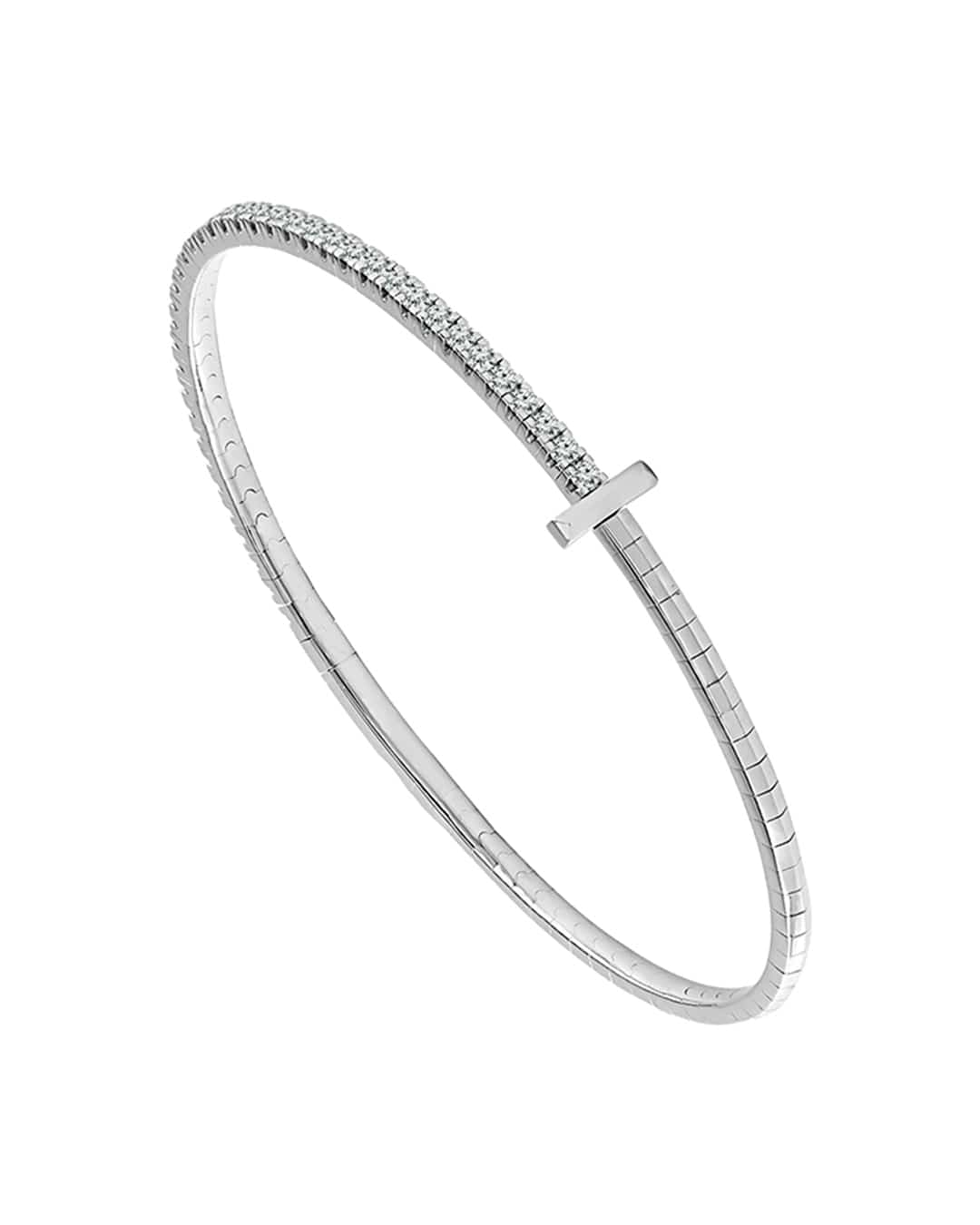 Capri Bracelet 1ctw diamond white gold flex bangle 14k