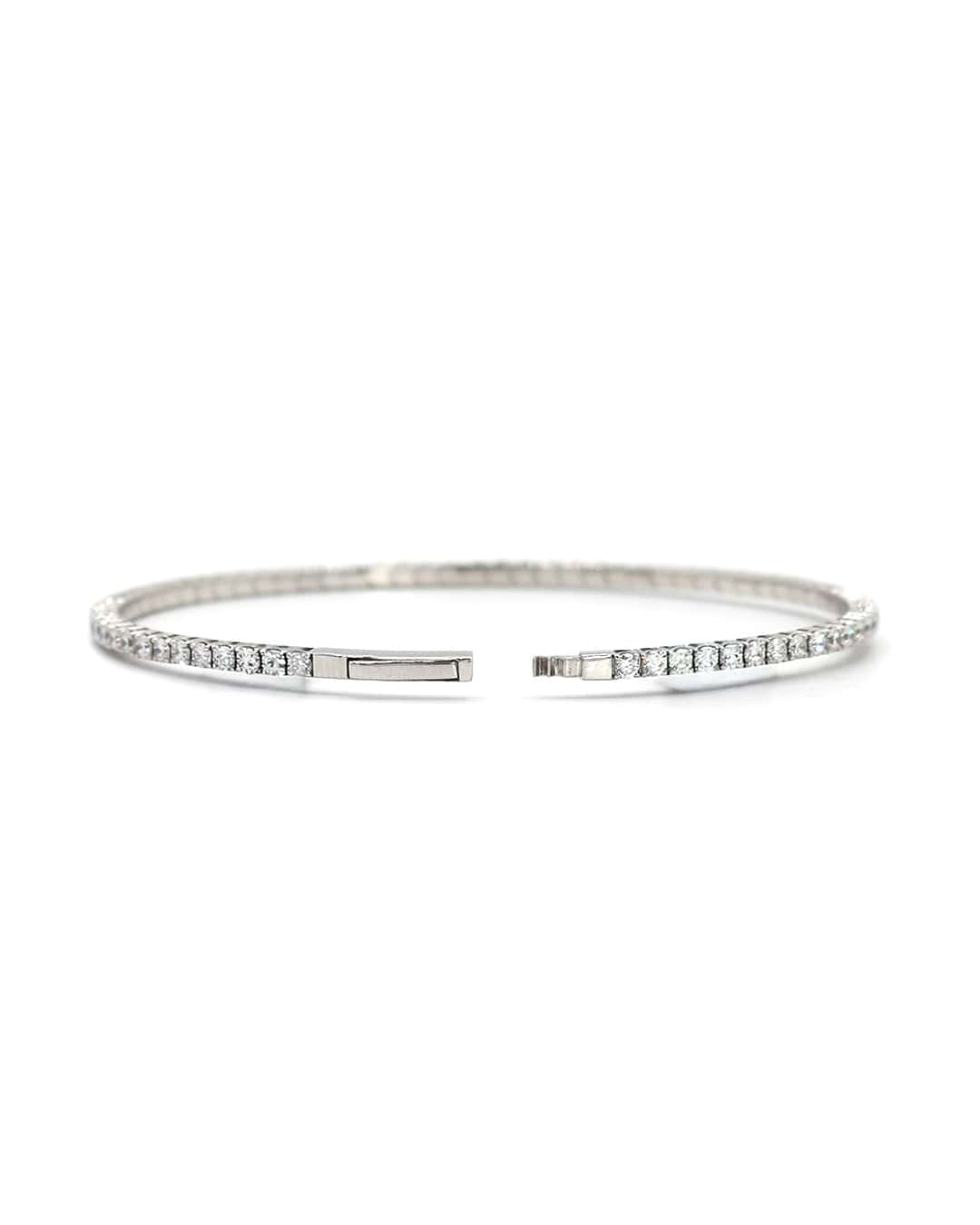 Capri Bracelet 2.27ctw lab diamond white gold flex bangle 10k