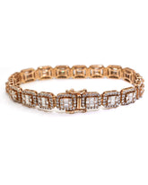 Capri Bracelet 5.95ctw diamond baguette and round rose gold bracelet 10K