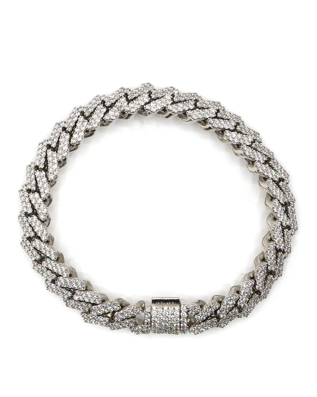 Capri Bracelet 8.79ctw dia white gold jagged cuban bracelet 10K