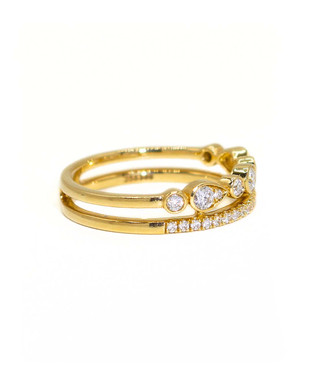 Capri Diamond Band 0.37ctw diamond double stackable yellow gold band 14K