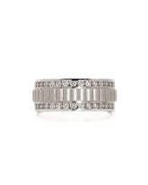 Capri Diamond Band 0.97ctw diamond fluted white gold mens band 14K