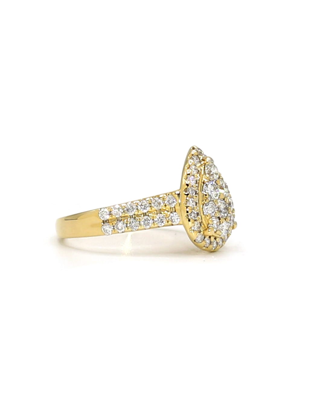 Capri Diamond Ring 1.85ctw diamond pear shape cluster