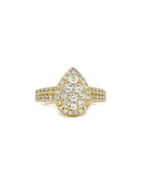 Capri Diamond Ring 1.85ctw diamond pear shape cluster