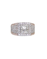 Capri Diamond Ring 2.86ctw diamond princess cut halo two-tone ring in yellow gold 18K