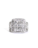 Capri Diamond Ring 3ctw invisible set diamond cluster white gold ring 10K