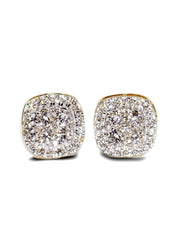 Capri Earrings 1.00ctw apx Diamond Cluster Cushion Halo Earrings 14K
