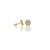 Capri Earrings 1.50 ctw Diamond Flower Cluster Stud Earrings 14K