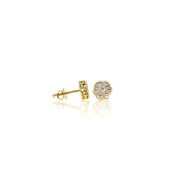 Capri Earrings 1 ctw Diamond Flower Cluster Stud Earrings 14K