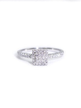 Capri Engagement Ring White 1/3ctw diamond square cluster ring in 10K gold