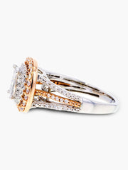 Capri Engagement Ring 10K Two-Tone Triple Shank Invisible Set Halo Diamond Ring 1.00 ctw