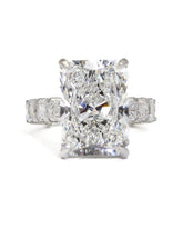 Capri Engagement Ring 13.09ctw lab diamond radiant white gold ring 14K