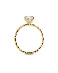 Capri Engagement Ring 2.06ctw Oval lab diamond braided hiddem halo ring 14ky