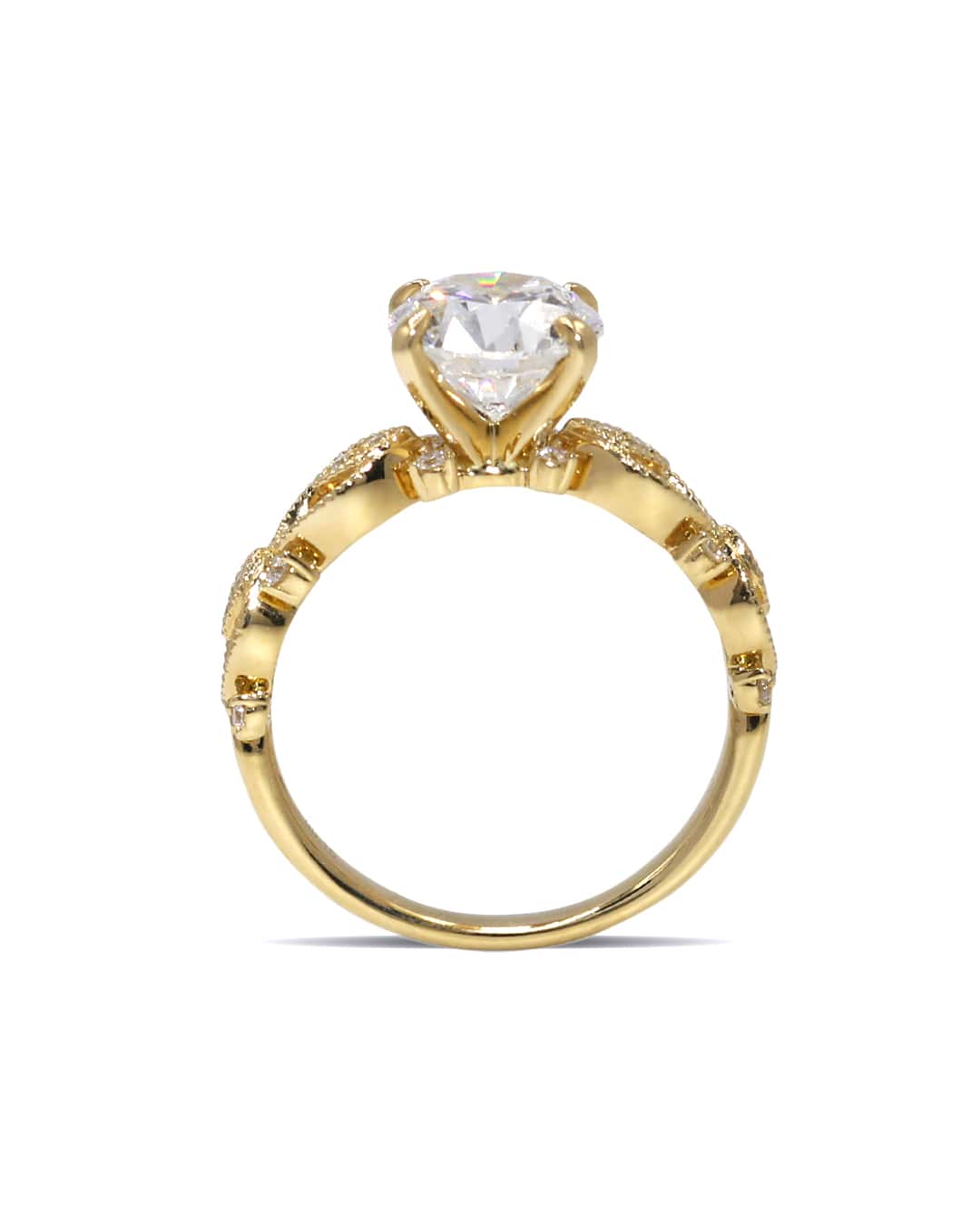 Capri Engagement Ring 2.22ctw round lab and natural diamond ring 18ky