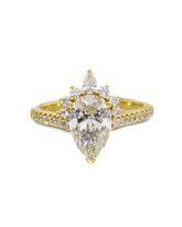 Capri Engagement Ring 2.29ctw lab and natural diamonds Pear ring 18ky