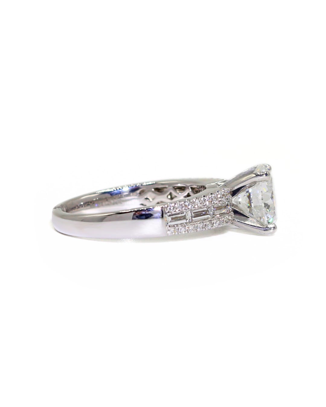 Capri Engagement Ring 2.54ctw round lab and natural diamond ring 18kw