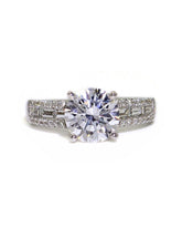 Capri Engagement Ring 2.54ctw round lab and natural diamond ring 18kw