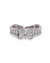 Capri Engagement Ring 3.28ctw Radiant and round euro shank ring platinum