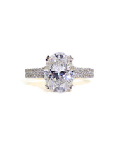 Capri Engagement Ring 3.55ctw oval two row split shank ring in 14ky