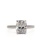 Capri Engagement Ring 3ct lab elongated cushion diamond in 14kw