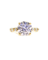 Capri Engagement Ring 4.25ctw round lab and natural diamond hidden halo ring 18ky