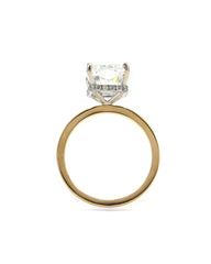 Capri Engagement Ring 4.69ctw Radiant Lab and natural diamond hidden halo ring 18ky