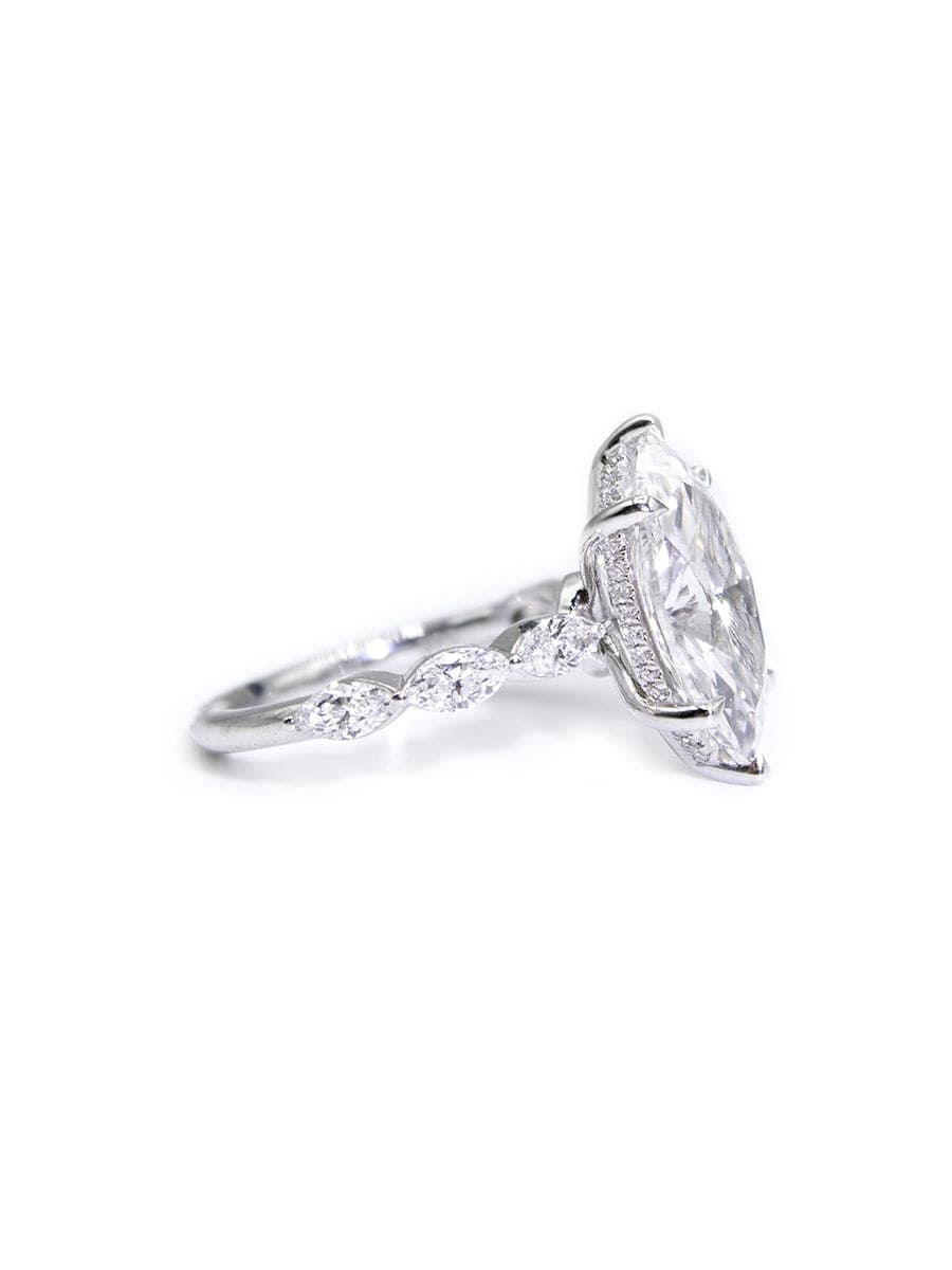 Capri Engagement Ring 4.83ctw marquise lab diamond engagement ring in white gold 14kw