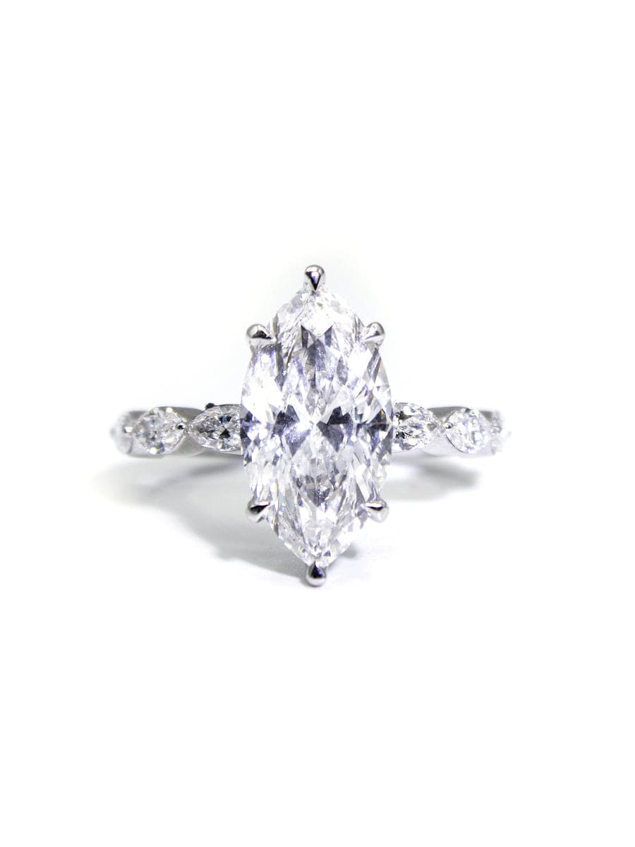 Capri Engagement Ring 4.83ctw marquise lab diamond engagement ring in white gold 14kw