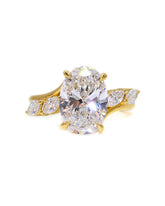 Capri Engagement Ring Oval and Marquise 3.48ctw Lab diamond ring 14ky