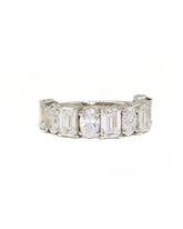Capri Lab Diamond Band Lab diamond 9 stone oval emerald band 14kw