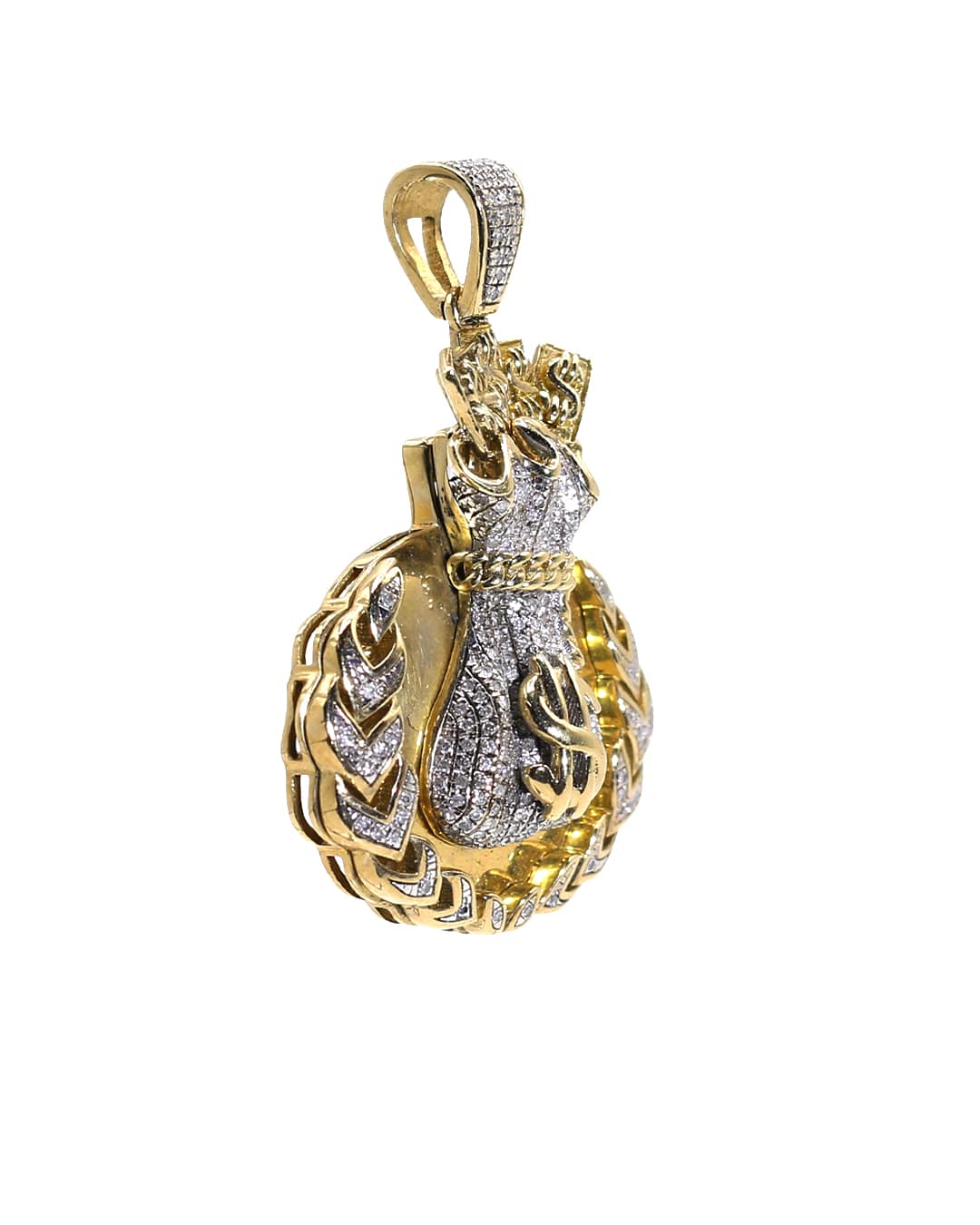 Capri Pendant 0.42ctw diamond money bag gold pendant 10K