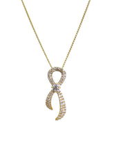 Capri Pendant 0.61ctw diamond and yellow gold ribbon pendant with chain 18K