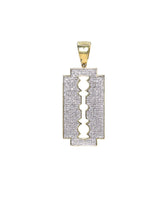 Capri Pendant 0.88ctw diamond razor blade yellow gold pendant 10K