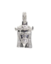 Capri Pendant 1.19ctw diamond Jesus face white gold pendant 10K