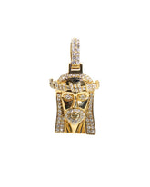 Capri Pendant 1.26ctw diamond jesus face yellow gold pendant 14K