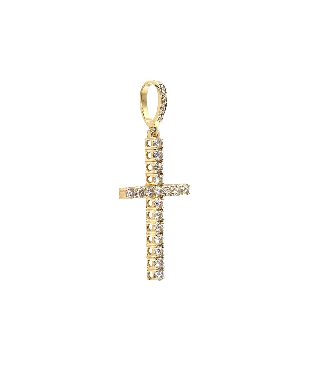 Capri Pendant 1.75ctw diamond yellow gold cross pendant 14K