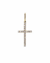 Capri Pendant 1.75ctw diamond yellow gold cross pendant 14K