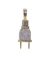 Capri Pendant 1ctw diamond plug gold pendant 10K