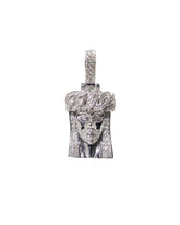 Capri Pendant 1ctw diamond white gold Jesus face pendant 14K
