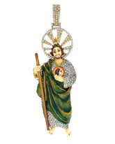Capri Pendant 2.38ctw diamond detailed Saint Jude yellow gold pendant 10K