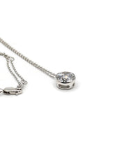Capri Pendant 2ct round lab dew drop white gold pendant with chain in 14K