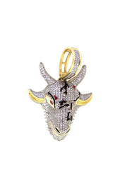 Capri Pendant Angry Goat Diamond Pendant in Yellow Gold 10K