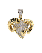Capri Pendant Aries Goat Diamond Pendant in Yellow Gold 10K
