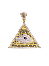 Capri Pendant Evil Eye in pyramid diamond and gold pendant 10K