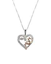 Capri Pendant Silver and diamond Mom heart pendant with chain