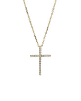 Capri Pendant Yellow gold Diamond cross with chain 18k