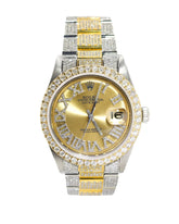 Capri Watches Custom Rolex Datejust 36mm Champagne diamond markers watch