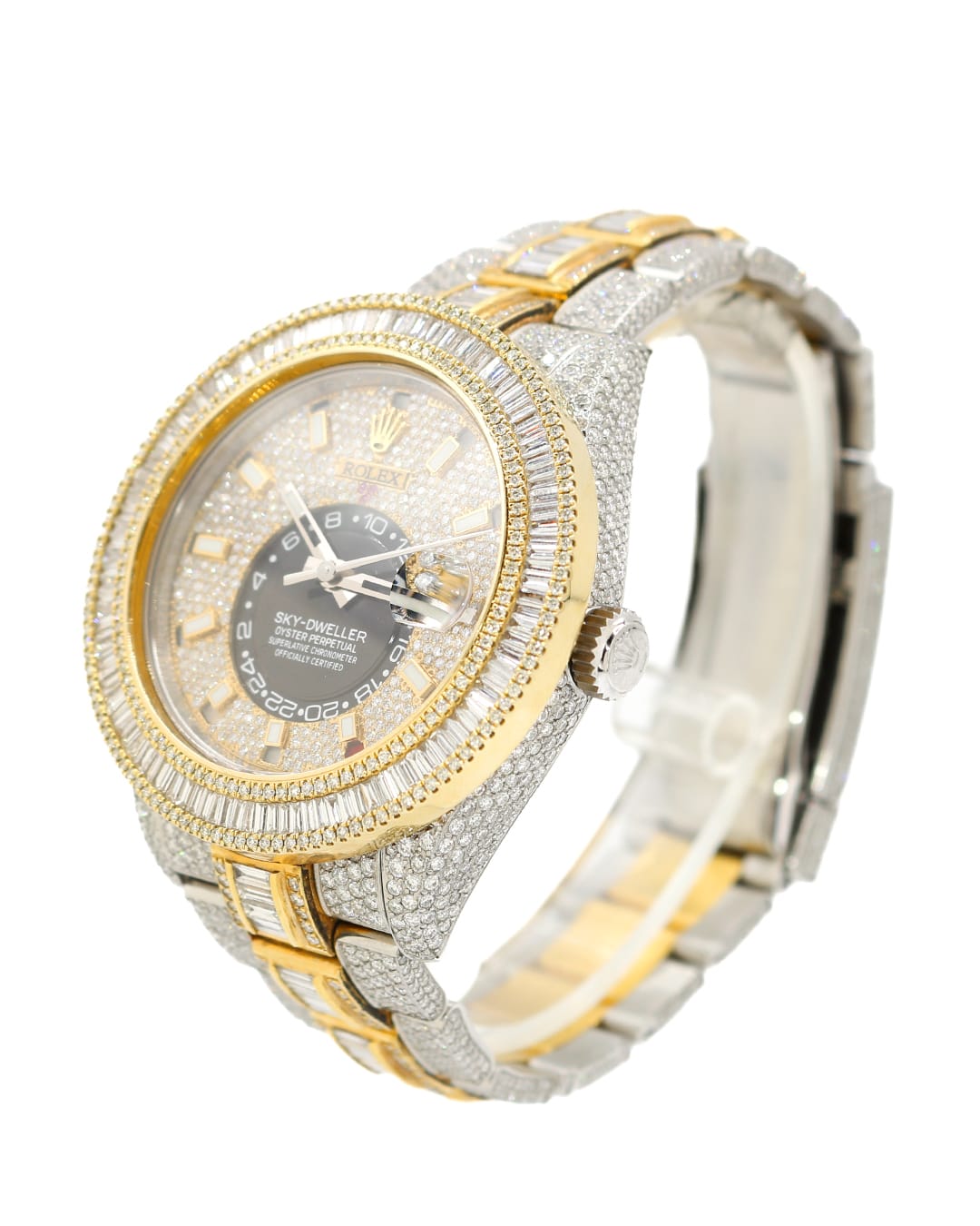 Capri Watches Custom Rolex Sky-Dweller 42mm two-tone with diamonds watch